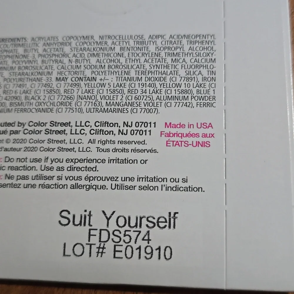 Color Street SUIT YOURSELF Press On Nails 100% Real Polish